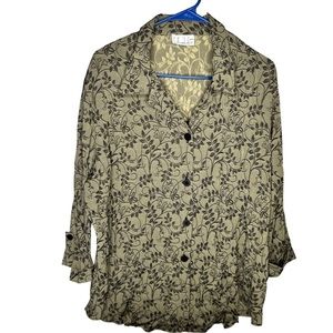 C.B Collection Floral Woman Button Down Shirt
